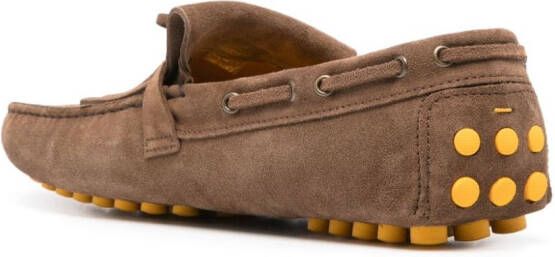 Doucal's suede boat shoes Brown