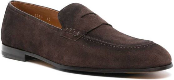 Doucal's suede penny loafers Brown