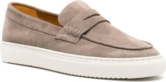 Doucal's suede penny loafers Neutrals