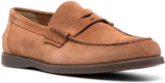 Doucal's suede penny-slot loafers Brown