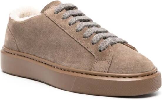 Doucal's suede shearling-lining sneakers Neutrals