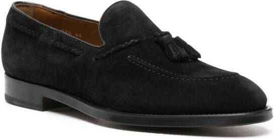 Doucal's tassel-detail calf-suede loafers Black