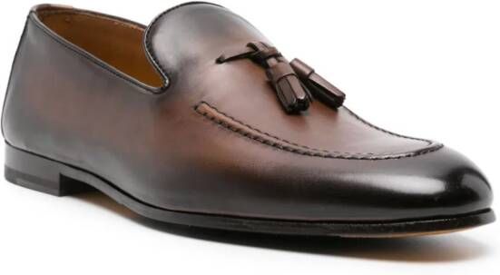 Doucal's tassel-detail faded loafers Brown
