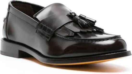 Doucal's tassel-detail leather loafers Brown