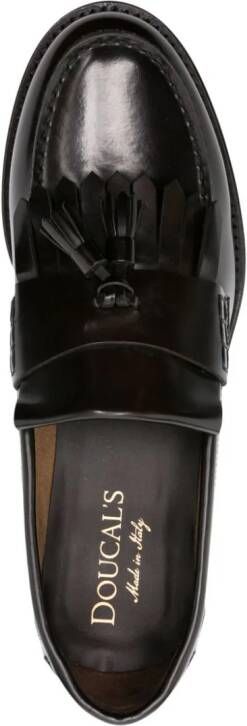 Doucal's tassel-detail leather loafers Brown