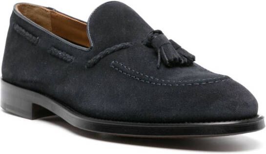 Doucal's tassel-detail suede loafers Blue
