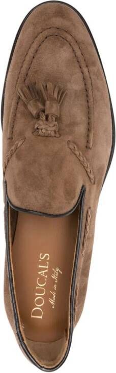 Doucal's tassel-detail suede loafers Brown