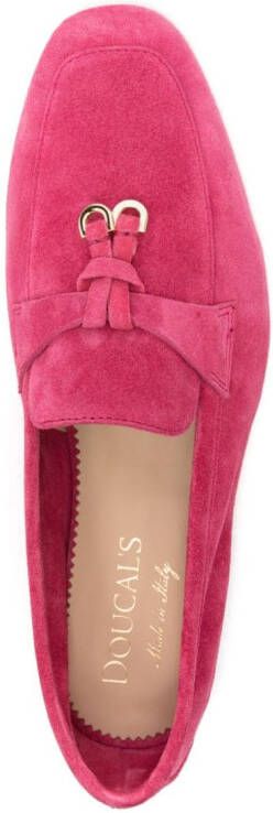 Doucal's tassel-detailed suede loafers Pink