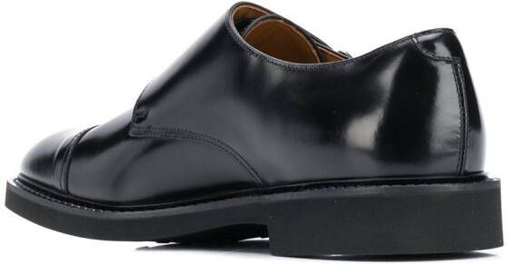 Doucal's tonal toecap monk shoes Black