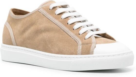 Doucal's torchon-piping suede sneakers Brown