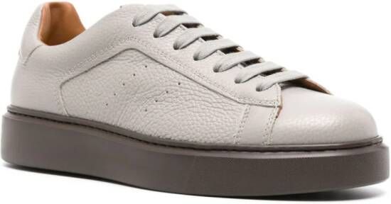 Doucal's tumbled leather sneakers Grey