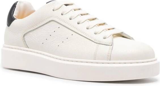 Doucal's tumbled leather sneakers White