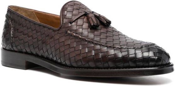 Doucal's woven leather loafers Brown