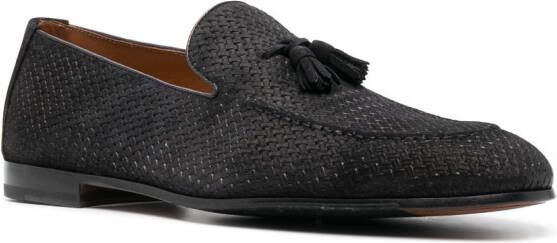Doucal's woven-leather tassel loafers Blue