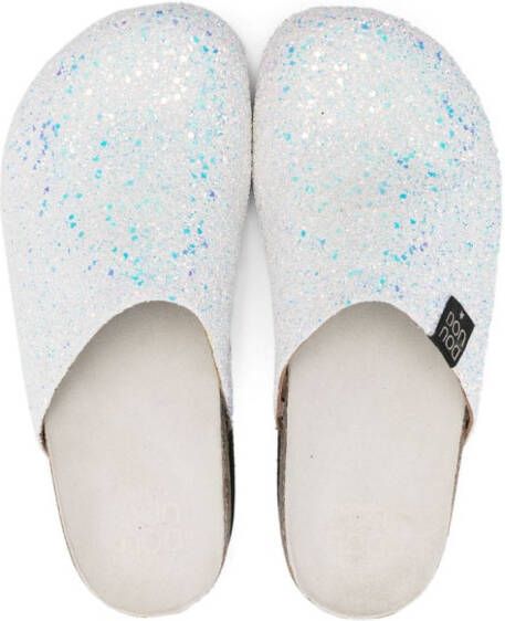 Douuod Kids Birky glitter-detail slippers White