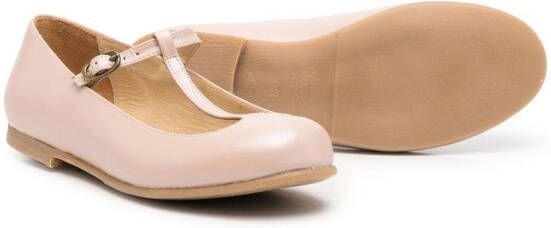 Douuod Kids buckle leather ballerina flats Neutrals