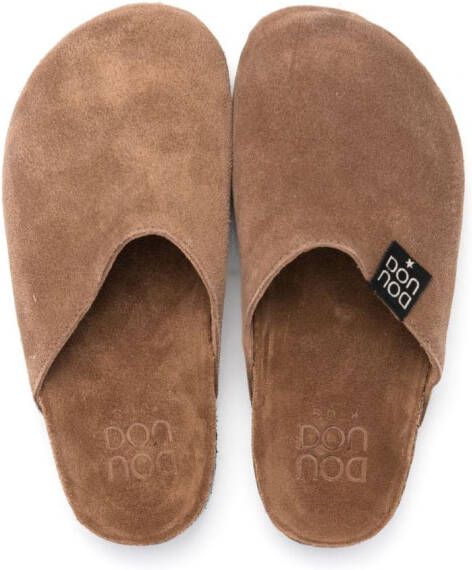 Douuod Kids calf suede sandals Brown