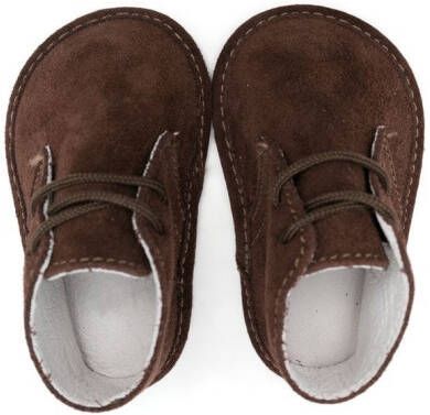 Douuod Kids lace-up suede boots Brown