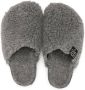 Douuod Kids logo-patch faux-shearling slippers Grey - Thumbnail 3