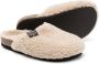 Douuod Kids logo-patch faux-shearling slippers Neutrals - Thumbnail 2