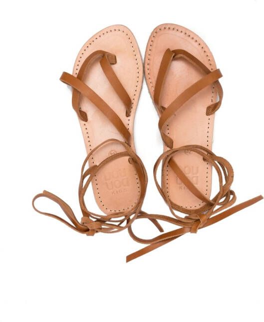 Douuod Kids strap detailed sandals Brown