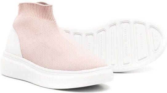 Douuod Kids woven slip-on sneaker boots Pink