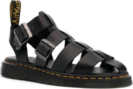 Dr. Martens caged-design leather sandals Black