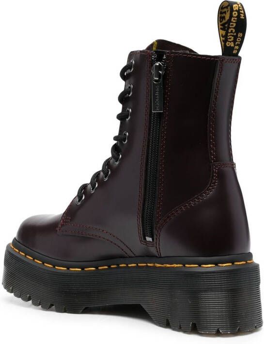 Dr. Martens chunky lace-up leather boots Red