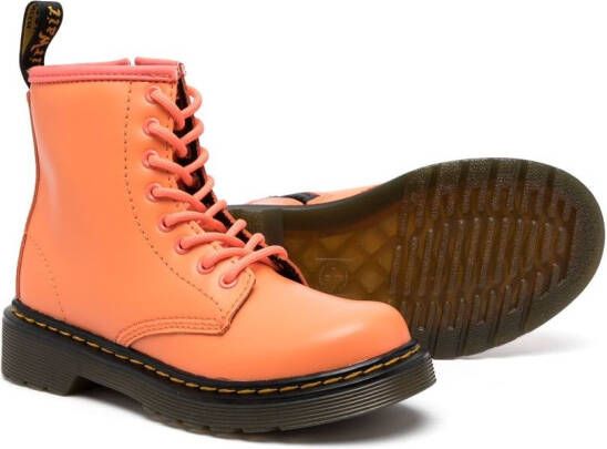 Dr. Martens Kids 1460 leather lace-up boots Orange