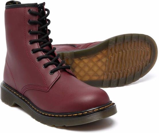 Dr. Martens Kids TEEN classic lace-up boots Red
