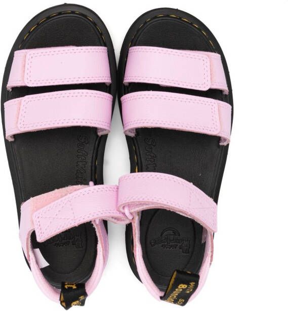 Dr. Martens Kids touch-strap leather sandals Pink