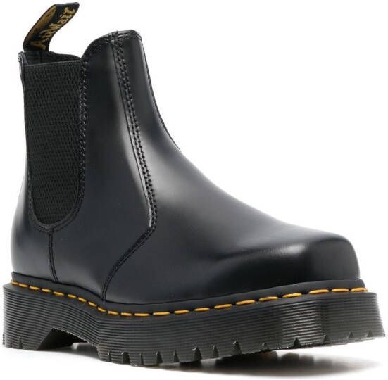 Dr. Martens square-toe leather Chelsea boots Black