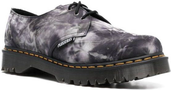 Dr. Martens x Pleasures tie-dye 1461 derby shoes Black