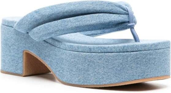 DRIES VAN NOTEN 80mm denim platform sandals Blue