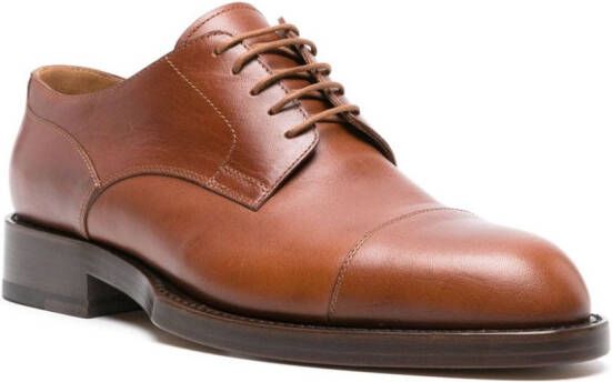 DRIES VAN NOTEN almond-toe leather Derby shoes Brown