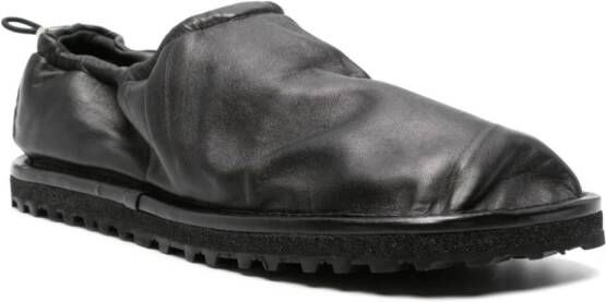 DRIES VAN NOTEN drawstring leather slippers Black