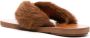 DRIES VAN NOTEN fur-trim leather flip flops Brown - Thumbnail 3
