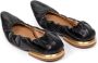 DRIES VAN NOTEN gathered-detail leather ballerina shoes Black - Thumbnail 3