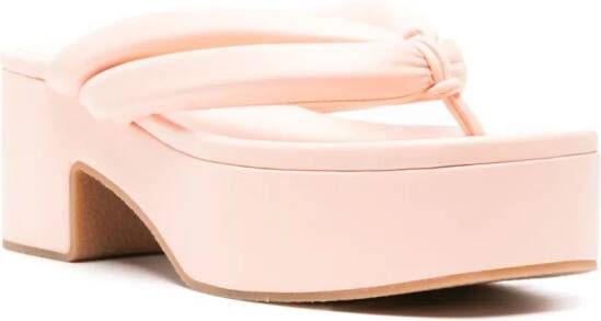DRIES VAN NOTEN leather platform sandals Pink