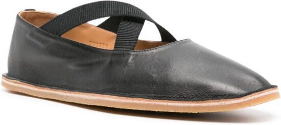 DRIES VAN NOTEN round-toe leather slippers Black