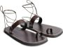 DRIES VAN NOTEN toe-ring leather flat sandals Brown - Thumbnail 2