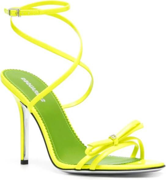 Dsquared2 115mm bow-detailed leather sandals Yellow