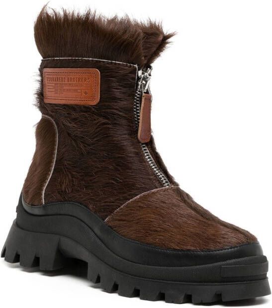 Dsquared2 35mm zip-front chunky boots Brown