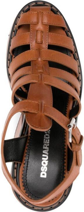 Dsquared2 Berlin Rock 140mm leather sandals Brown