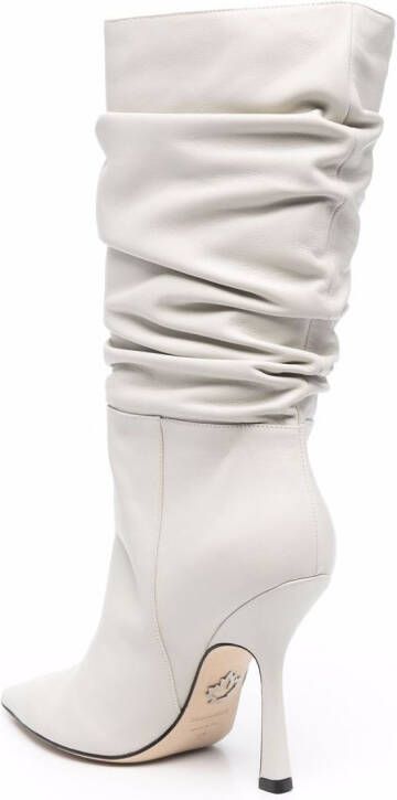 Dsquared2 Blair ruched calf boots White