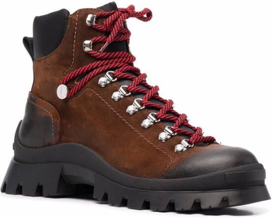 Dsquared2 chunky lace-up leather boots Brown