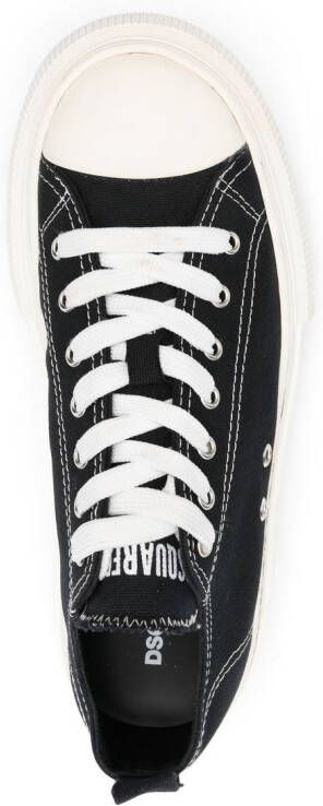 Dsquared2 flatform sole lace-up sneakers Black