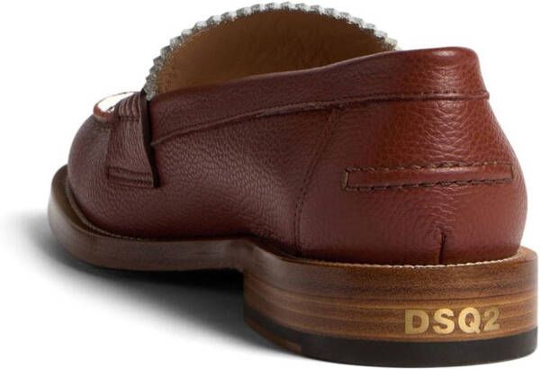 Dsquared2 colour-block leather loafers Brown