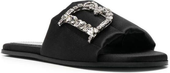 Dsquared2 crystal-embellished flat sandals Black