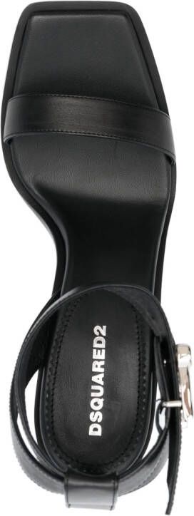 Dsquared2 D2-buckle 100mm leather sandals Black